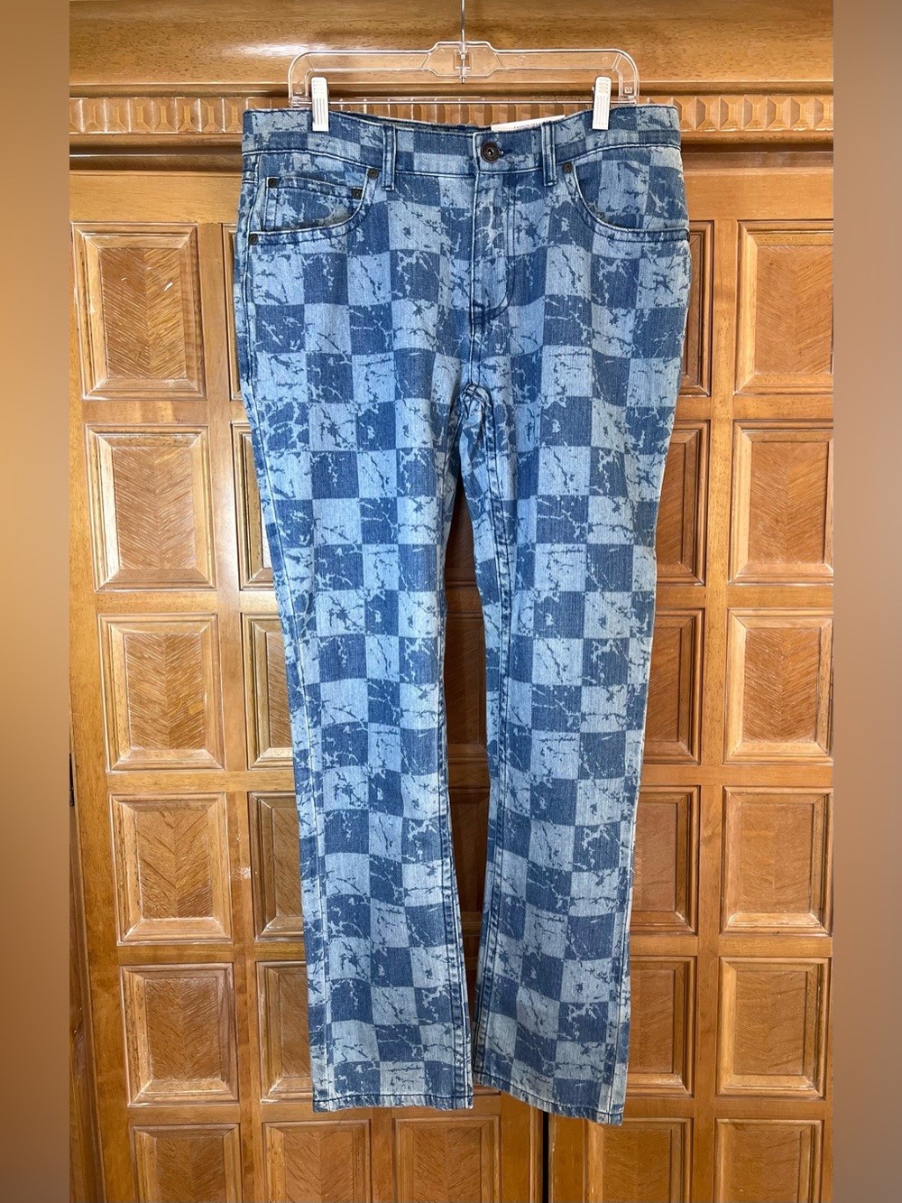 INC Blue Checkerboard demon jeans 34x32 NWT